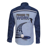 Golf Long Sleeve Button Shirt Sporty Style Navy - Wonder Print Shop