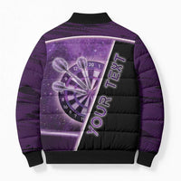 Personalized Darts Bomber Puffer Jacket Galaxy Style Purple - Wonder Print Shop
