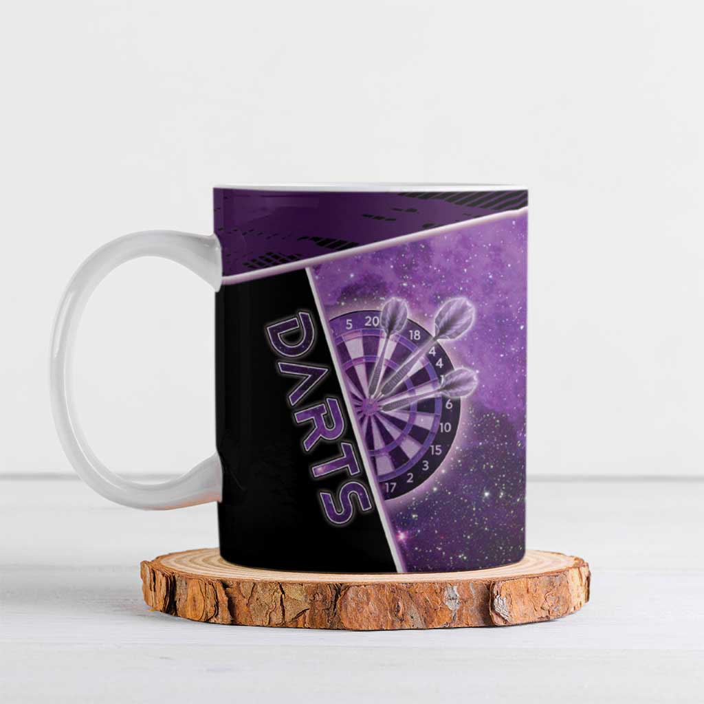 Darts Ceramic Mug Galaxy Style Purple - Wonder Print Shop