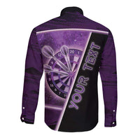 Personalized Darts Long Sleeve Button Shirt Galaxy Style Purple - Wonder Print Shop