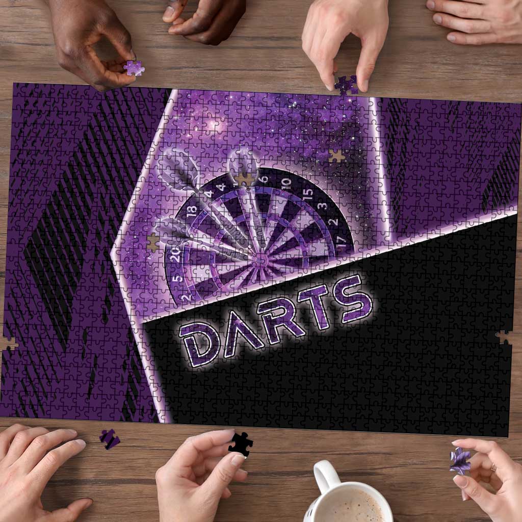 Darts Puzzle Galaxy Style Purple - Wonder Print Shop