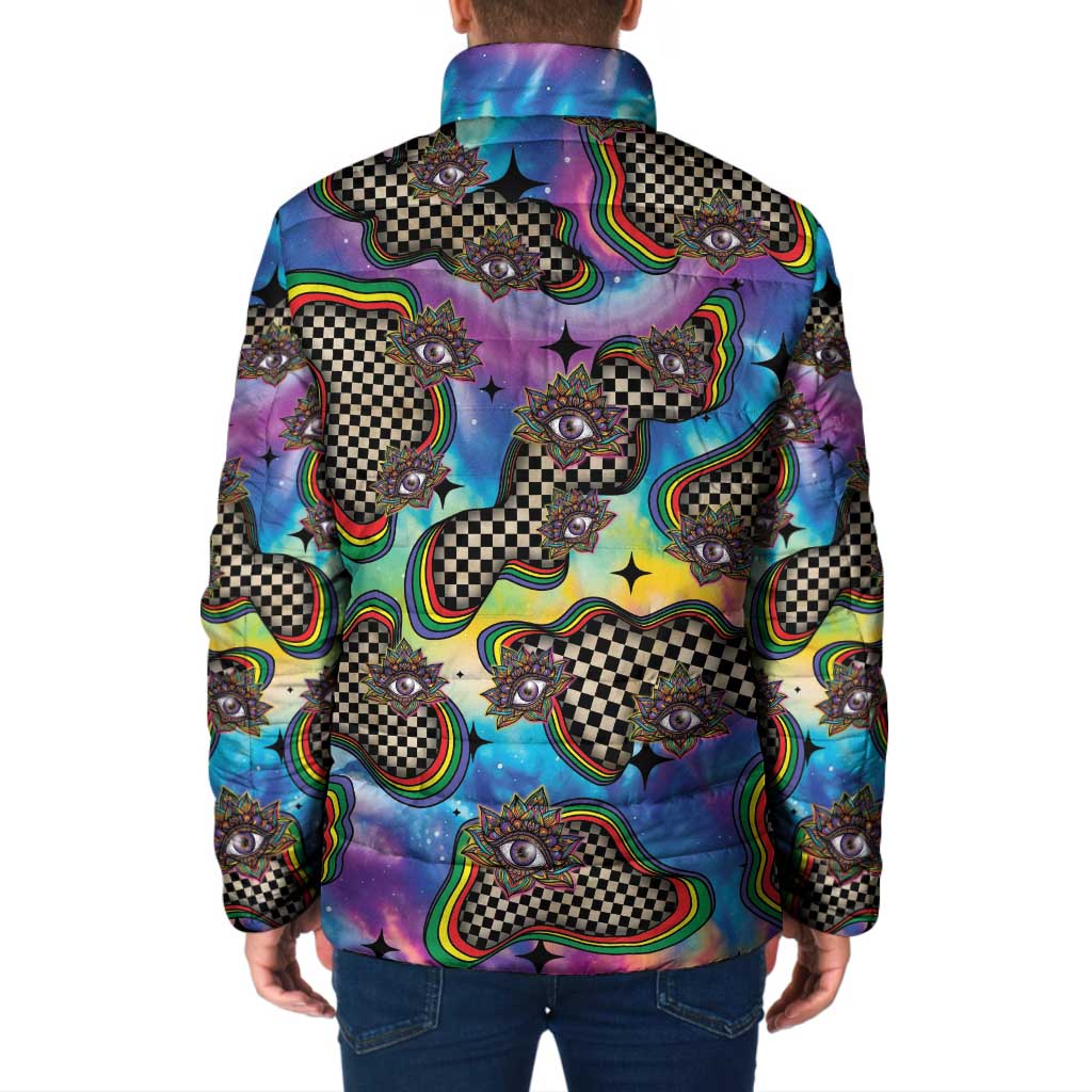 Hippie Padded Jacket Psychedelic Third Eye Art - Wonder Print Shop