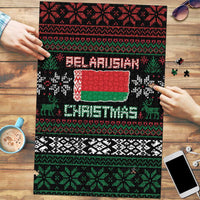 Belarus Christmas Puzzle Flag With Belarusian Patterns - Wonder Print Shop