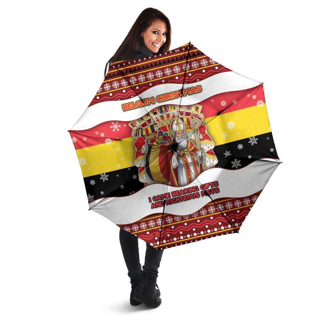 Belgium Umbrella Saint Nicholas With Patterns Xmas - Wonder Print Shop