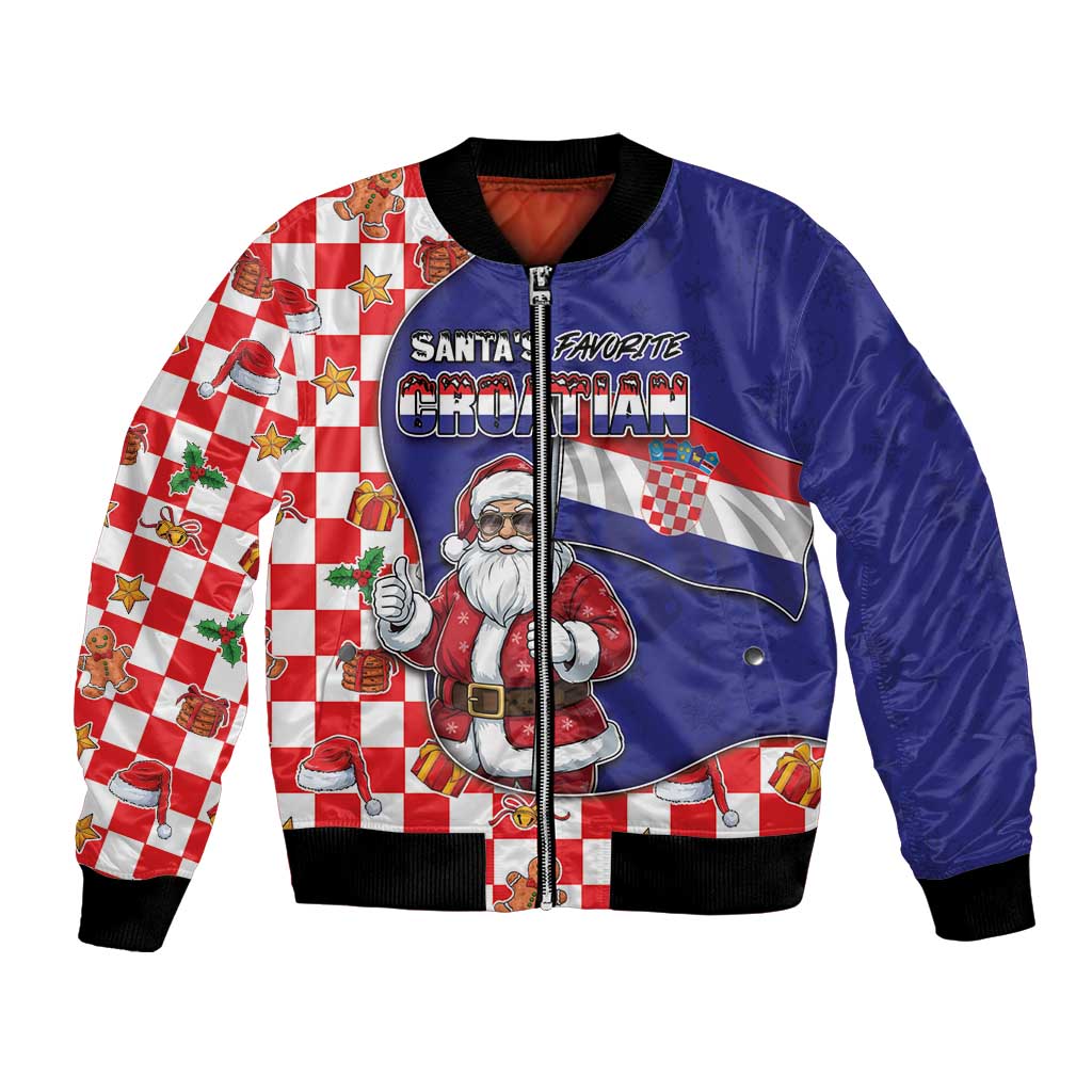 Croatia Christmas Bomber Jacket Santas Favorite Croatian - Wonder Print Shop