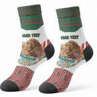 Personalized Mexico Christmas Crew Socks Such a Cute Baby Golden Eagle