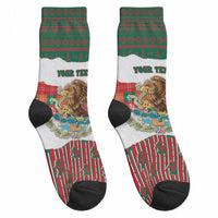Personalized Mexico Christmas Crew Socks Such a Cute Baby Golden Eagle