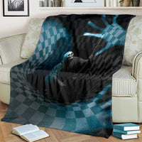 3D Illusion Death Halloween Blanket Y2k Horror Retro Style - Wonder Print Shop