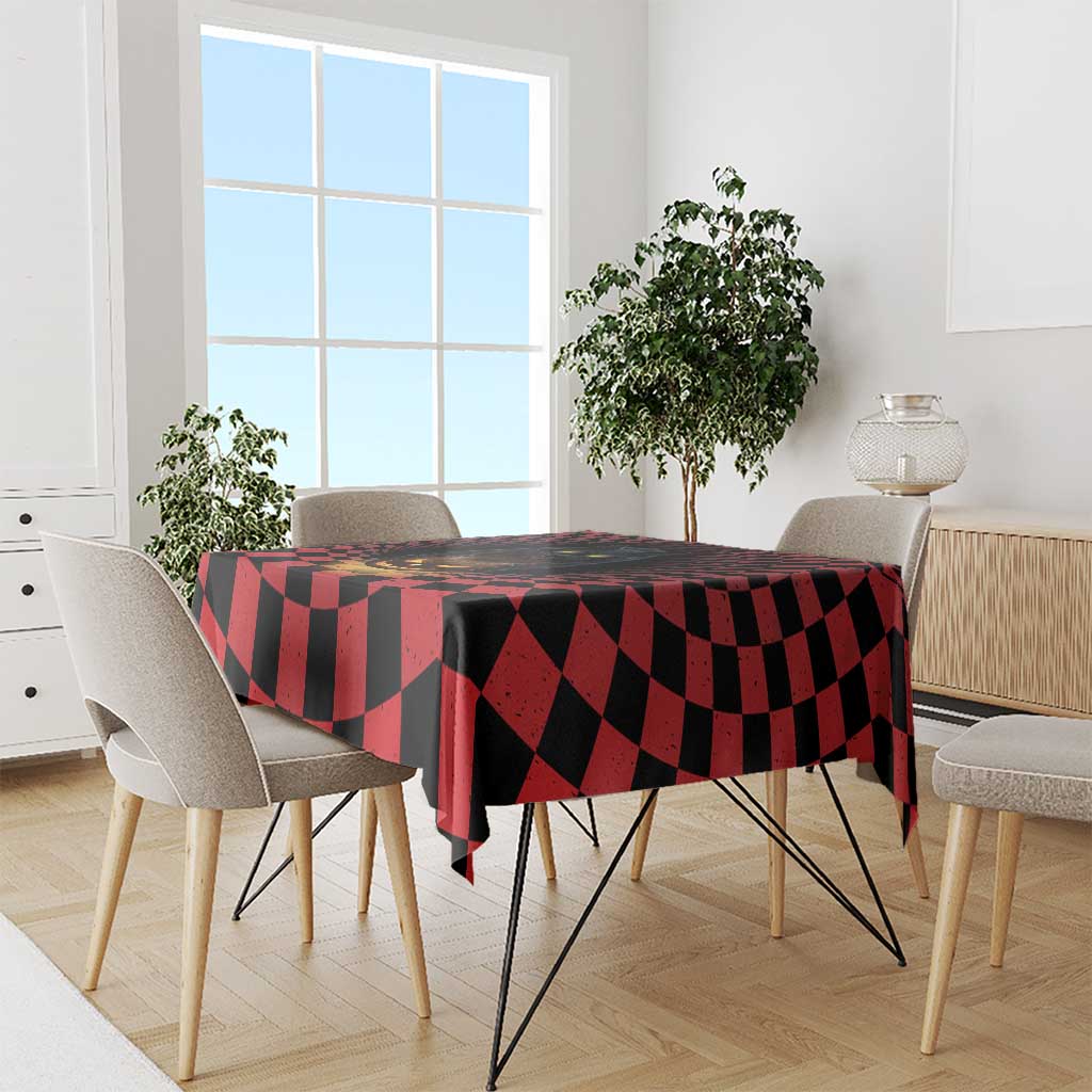 3D Illusion Cat Halloween Tablecloth Horror Cartoon Style - Wonder Print Shop