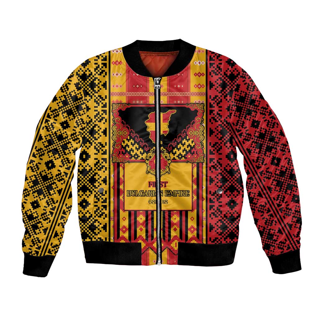 First Bulgarian Empire Bomber Jacket Slavic Patterns - Wonder Print Shop