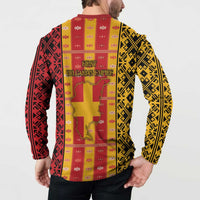 First Bulgarian Empire Button Sweatshirt Slavic Patterns - Wonder Print Shop