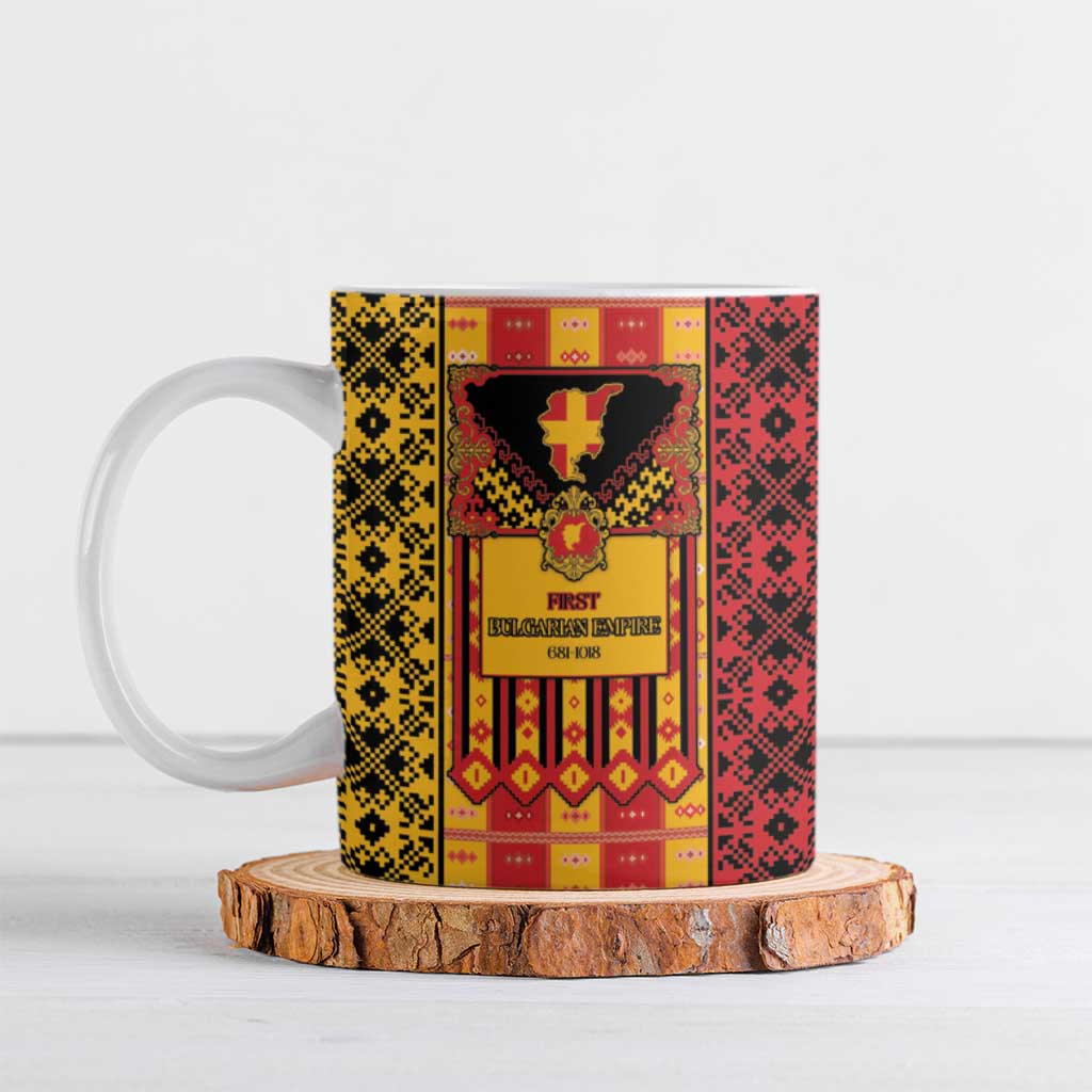 First Bulgarian Empire Ceramic Mug Slavic Patterns - Wonder Print Shop