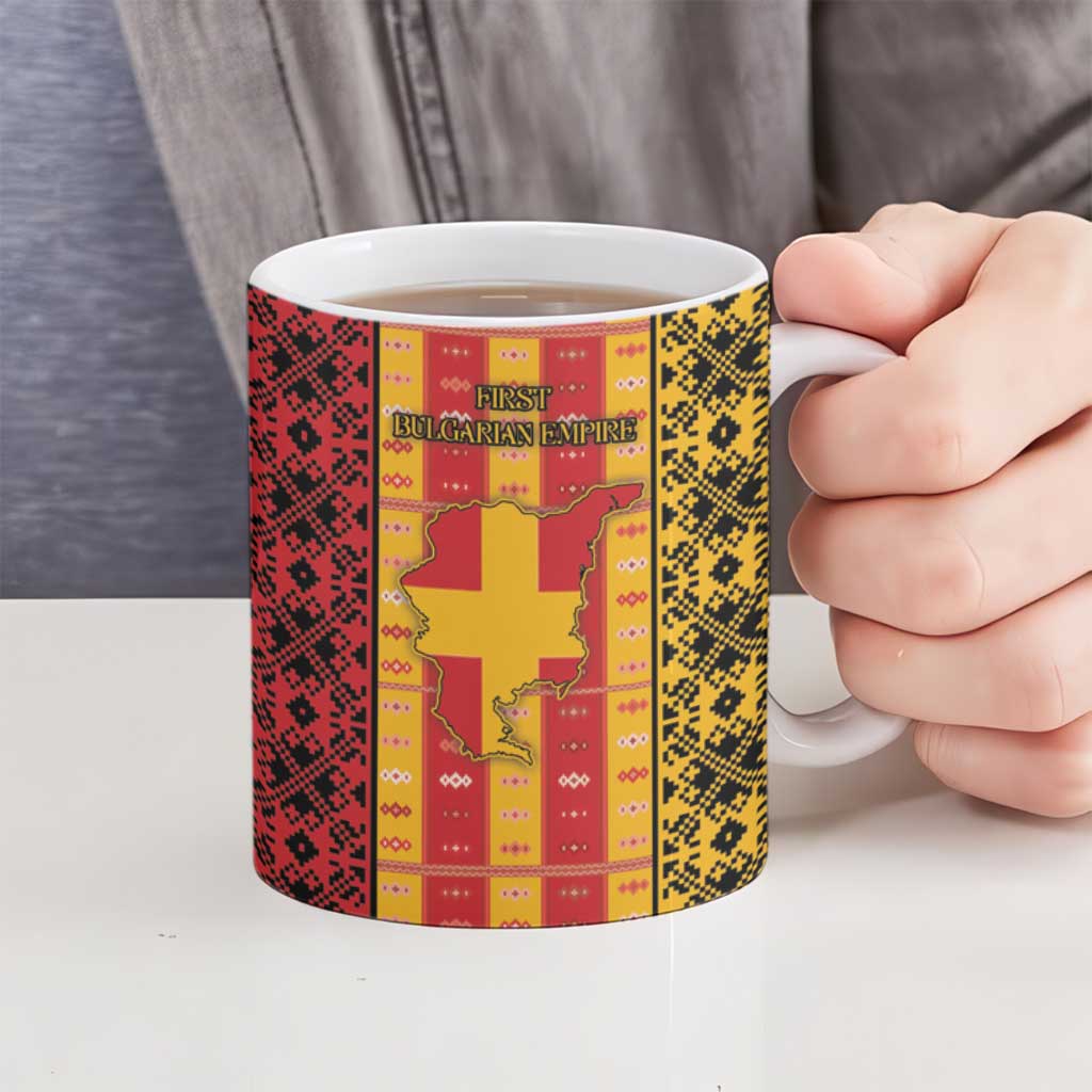 First Bulgarian Empire Ceramic Mug Slavic Patterns - Wonder Print Shop