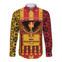 First Bulgarian Empire Long Sleeve Button Shirt Slavic Patterns - Wonder Print Shop