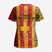 First Bulgarian Empire Scrub Top Slavic Patterns - Wonder Print Shop