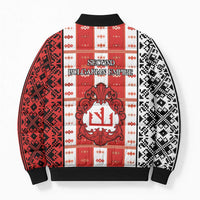 Second Bulgarian Empire Bomber Puffer Jacket Slavic Patterns - Wonder Print Shop