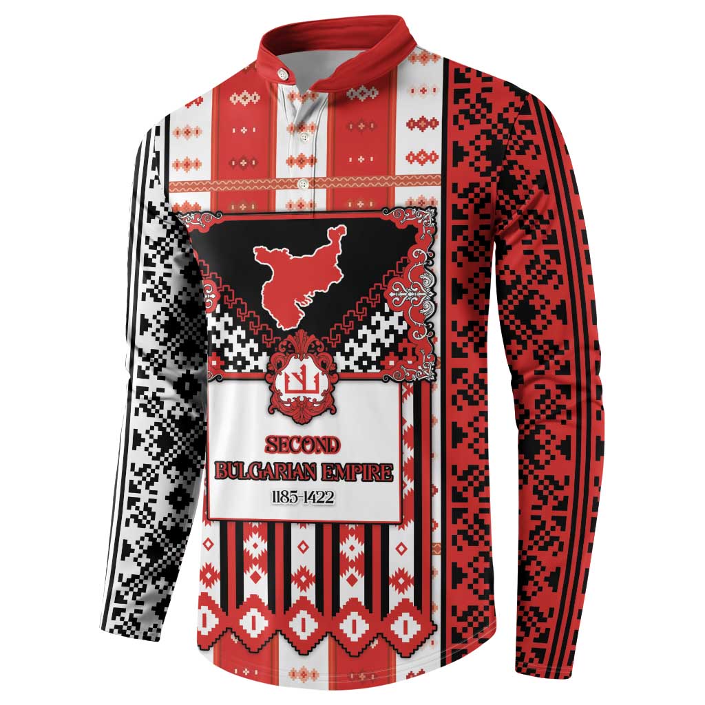 Second Bulgarian Empire Button Sweatshirt Slavic Patterns - Wonder Print Shop