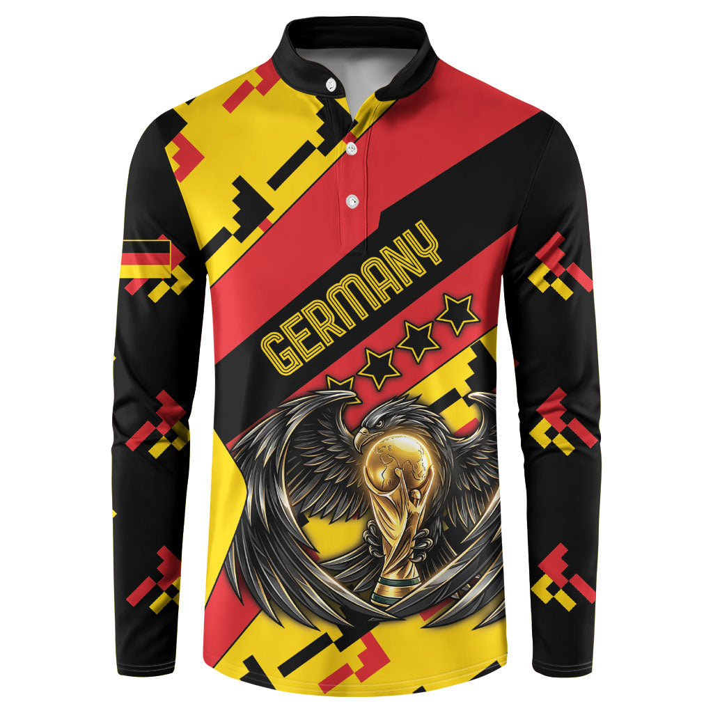 Custom Germany Football Button Sweatshirt Majestic Eagle And Gold Trophy Unique Style