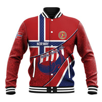 Custom Norway Football Baseball Jacket Viking Ship Nordic Patterns