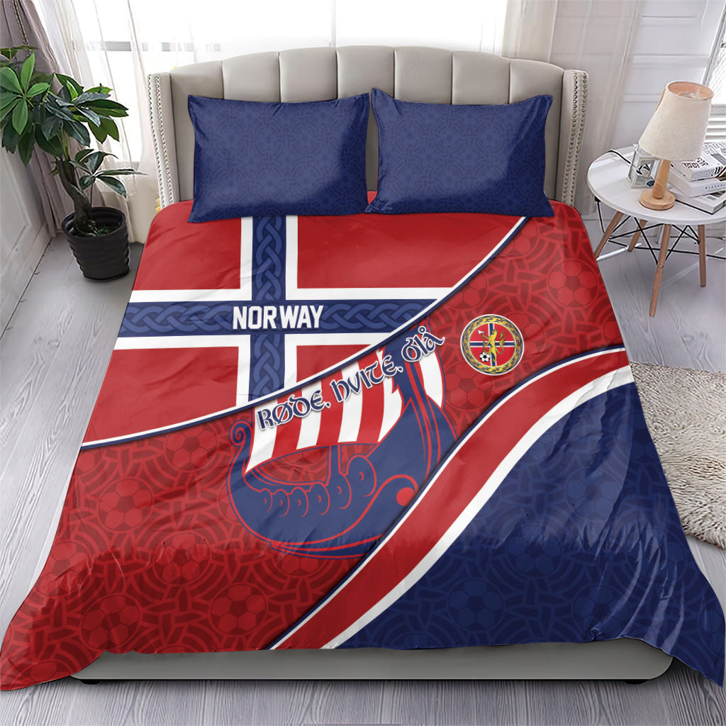 Norway Football Bedding Set Viking Ship Nordic Patterns