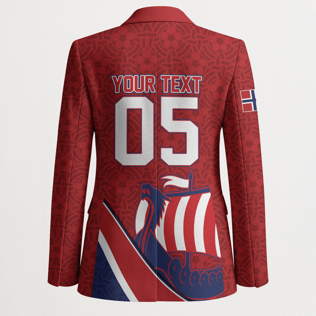 Custom Norway Football Blazer Viking Ship Nordic Patterns