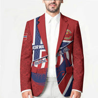 Custom Norway Football Blazer Viking Ship Nordic Patterns