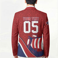 Custom Norway Football Blazer Viking Ship Nordic Patterns