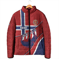 Custom Norway Football Padded Jacket Viking Ship Nordic Patterns