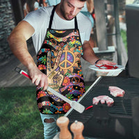 Hippie Apron Hand Gesture V With Peace Symbol - Wonder Print Shop