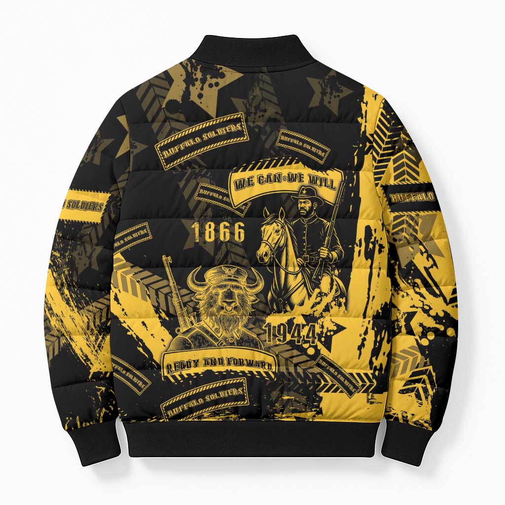 Buffalo Soldiers Bomber Puffer Jacket Military Urban Retro Style - Wonder Print Shop