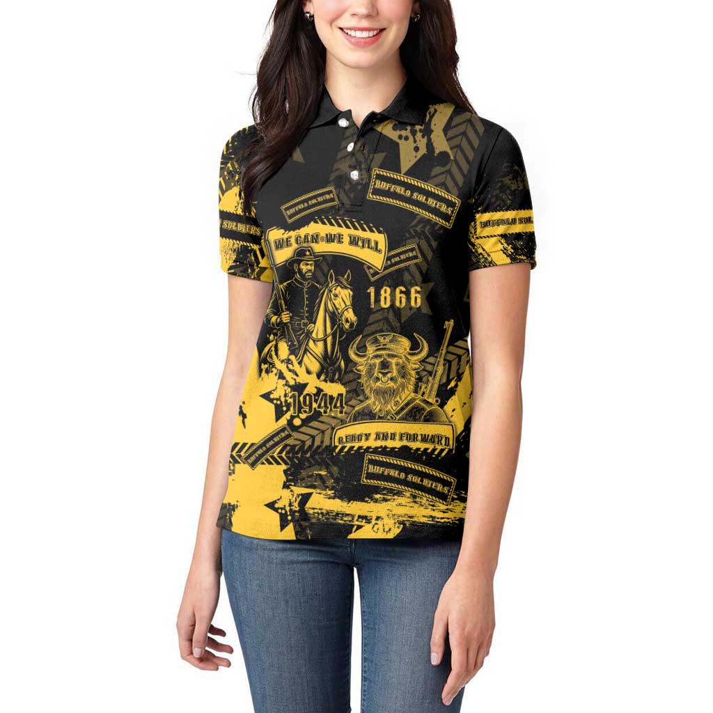 Buffalo Soldiers Women Polo Shirt Military Urban Retro Style - Wonder Print Shop