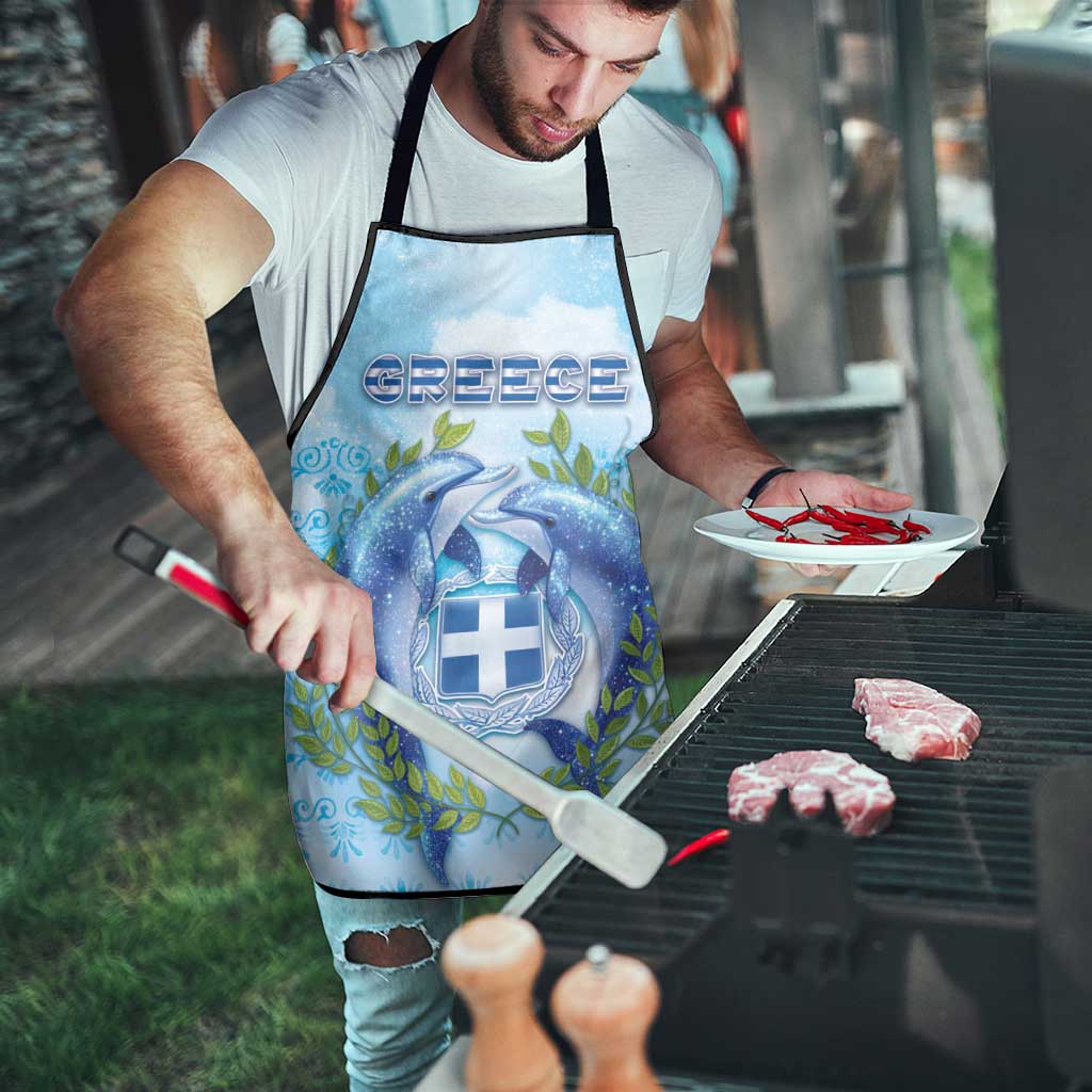 Greece Apron Dolphins And Symbol - Wonder Print Shop