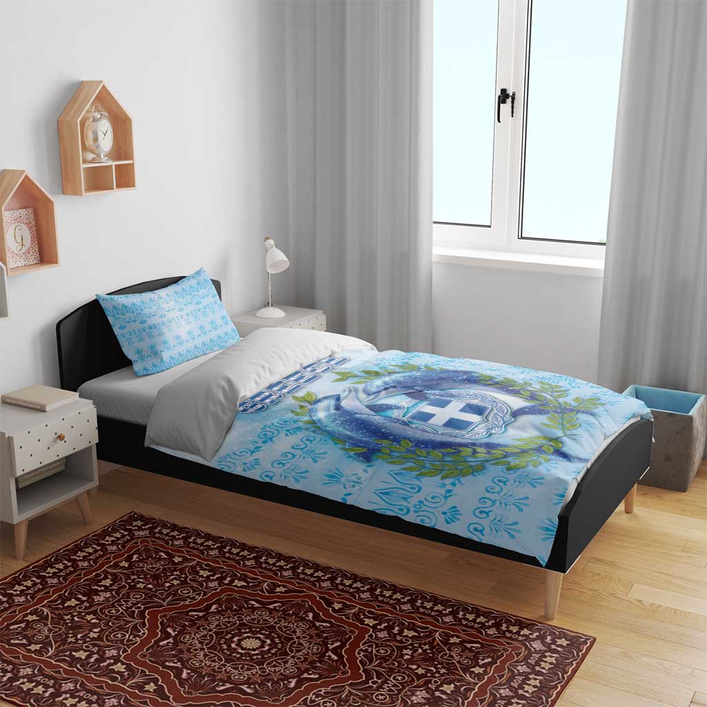 Greece Bedding Set Dolphins And Symbol - Wonder Print Shop