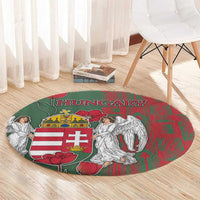 Hungary Round Carpet Coat Of Arms 1896 - Wonder Print Shop
