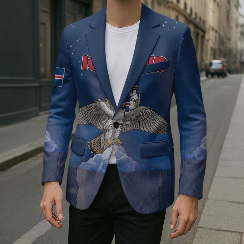 Personalized Iceland Blazer The Gyrfalcon With Symbol - Wonder Print Shop