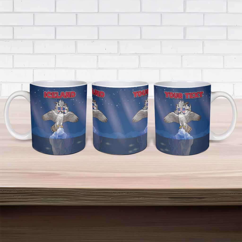 Personalized Iceland Ceramic Mug The Gyrfalcon With Symbol - Wonder Print Shop