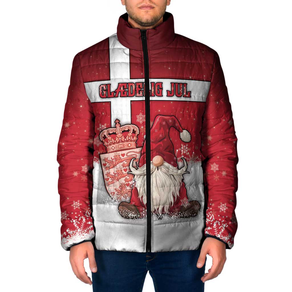 Denmark Christmas Padded Jacket Nisse Glaedelig Jul - Wonder Print Shop