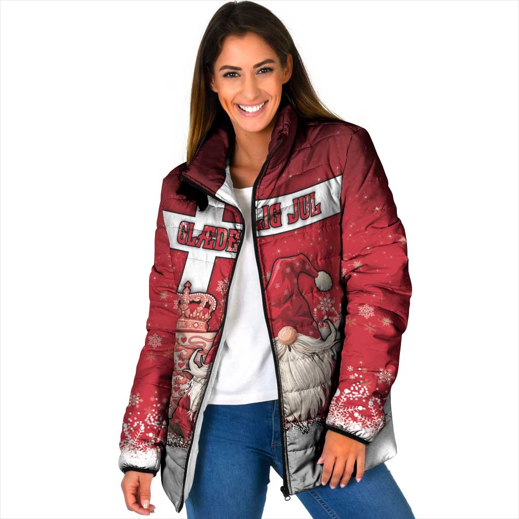 Denmark Christmas Padded Jacket Nisse Glaedelig Jul - Wonder Print Shop
