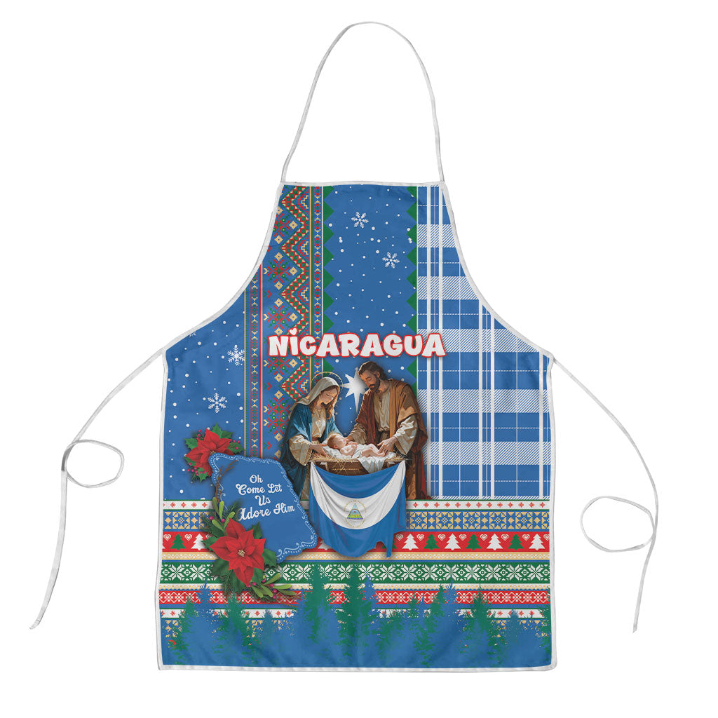 Nicaragua Christmas Apron Baby Jesus Nativity Holy Family Poinsettia Star