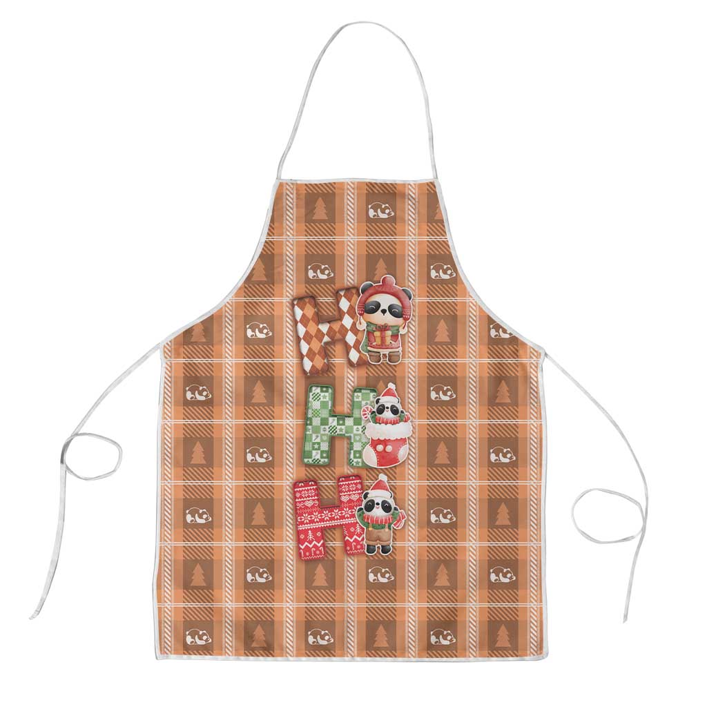 Panda Christmas Apron Ho Ho Ho Caramel Pattern - Wonder Print Shop