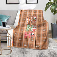 Panda Christmas Blanket Ho Ho Ho Caramel Pattern - Wonder Print Shop