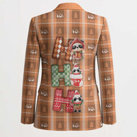 Panda Christmas Blazer Ho Ho Ho Caramel Pattern - Wonder Print Shop