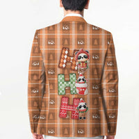 Panda Christmas Blazer Ho Ho Ho Caramel Pattern - Wonder Print Shop