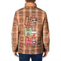 Panda Christmas Padded Jacket Ho Ho Ho Caramel Pattern - Wonder Print Shop