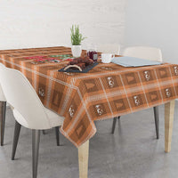 Panda Christmas Tablecloth Ho Ho Ho Caramel Pattern - Wonder Print Shop