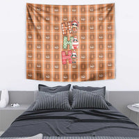 Panda Christmas Tapestry Ho Ho Ho Caramel Pattern - Wonder Print Shop