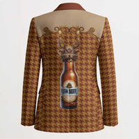 Western Yoke Blazer Rein Beer Christmas Houndstooth Patterns - Wonder Print Shop