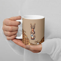 Western Yoke Ceramic Mug Rein Beer Christmas Houndstooth Patterns - Wonder Print Shop