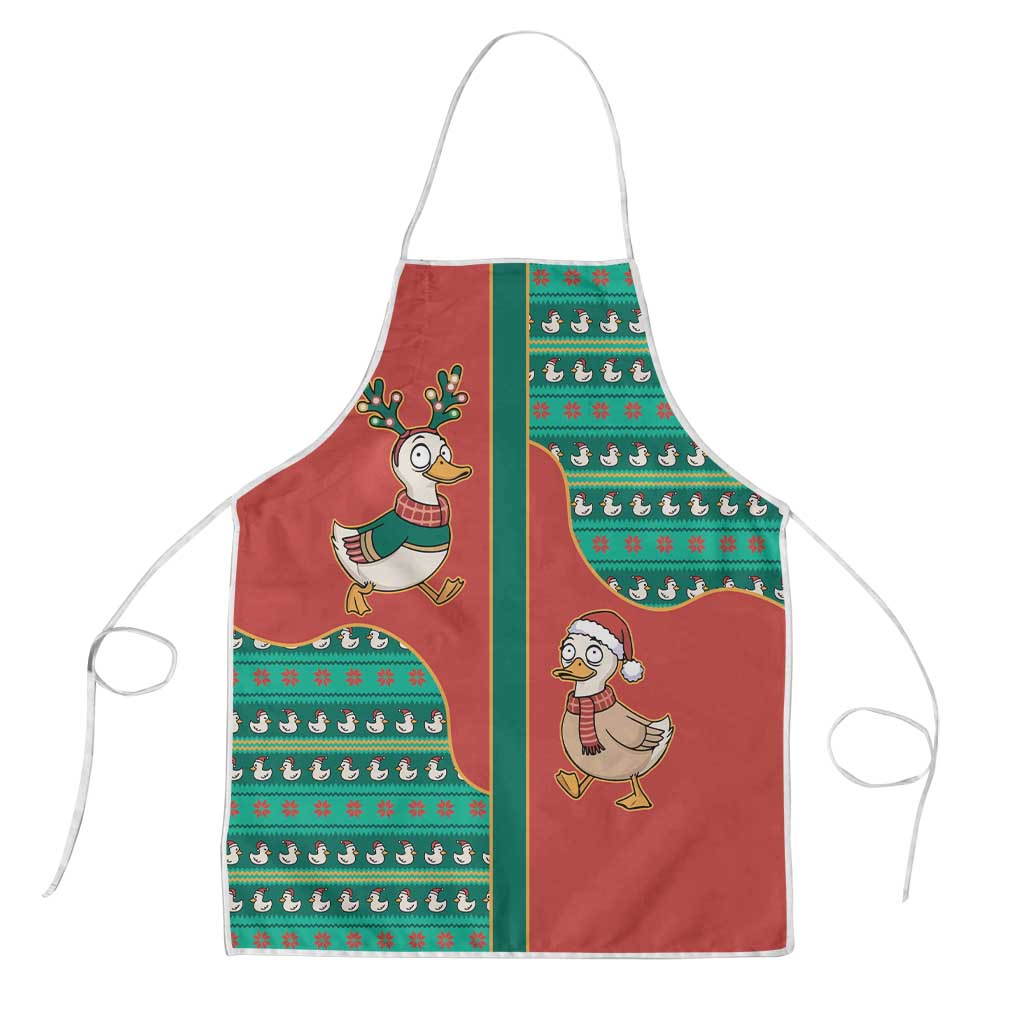Western Yoke Apron Merry Duckmas Funny Style - Wonder Print Shop
