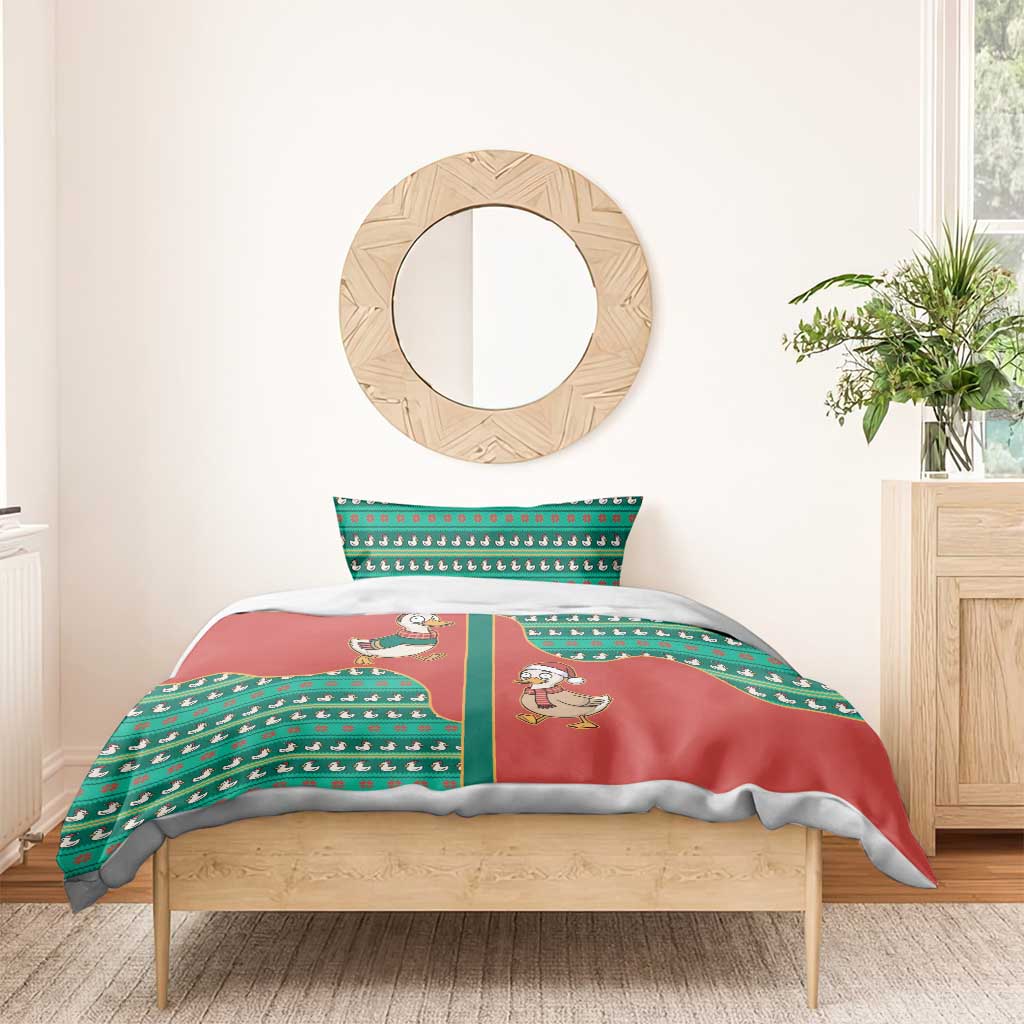 Western Yoke Bedding Set Merry Duckmas Funny Style - Wonder Print Shop